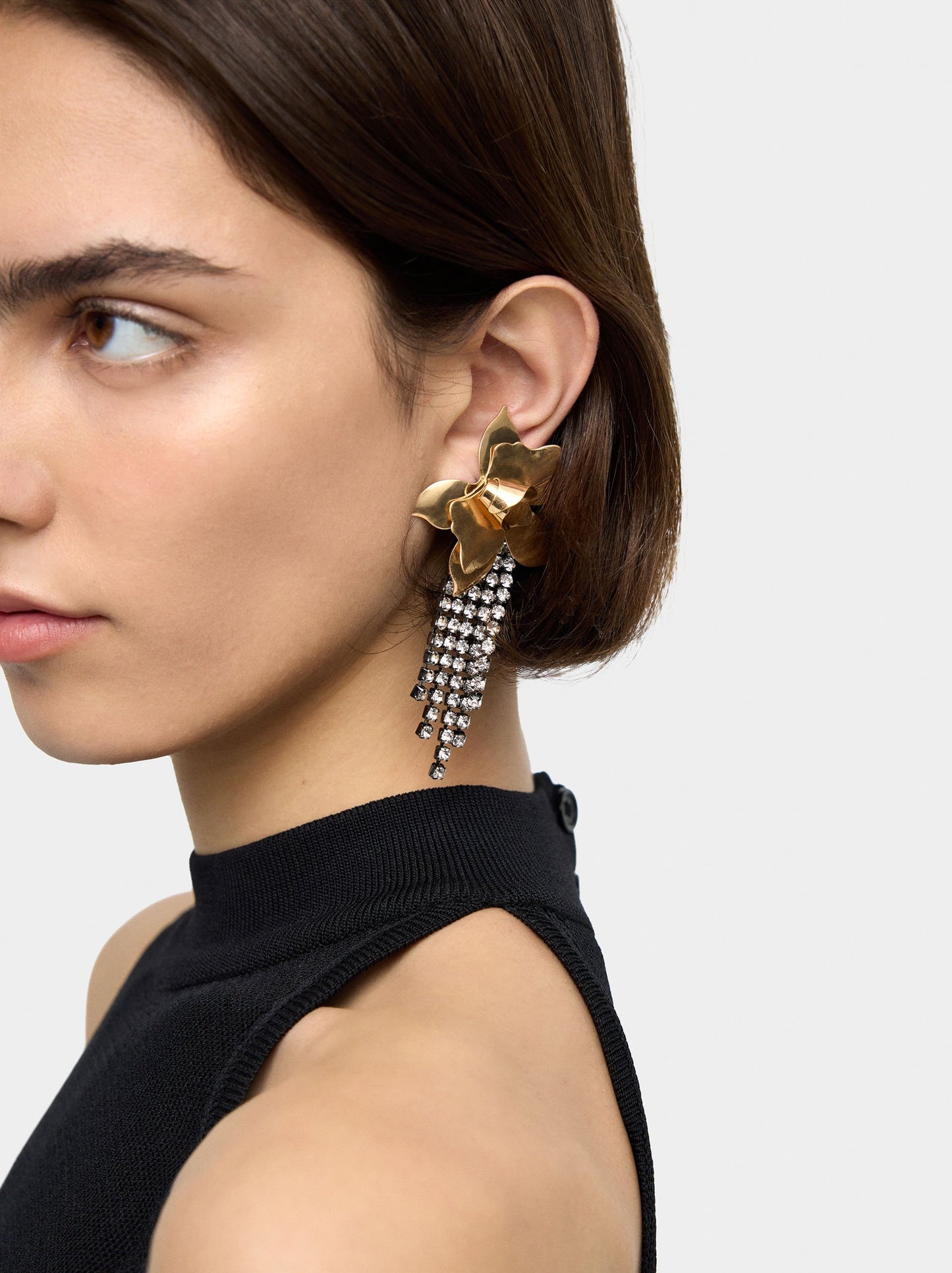 Maxi Flower Earrings With Crystals