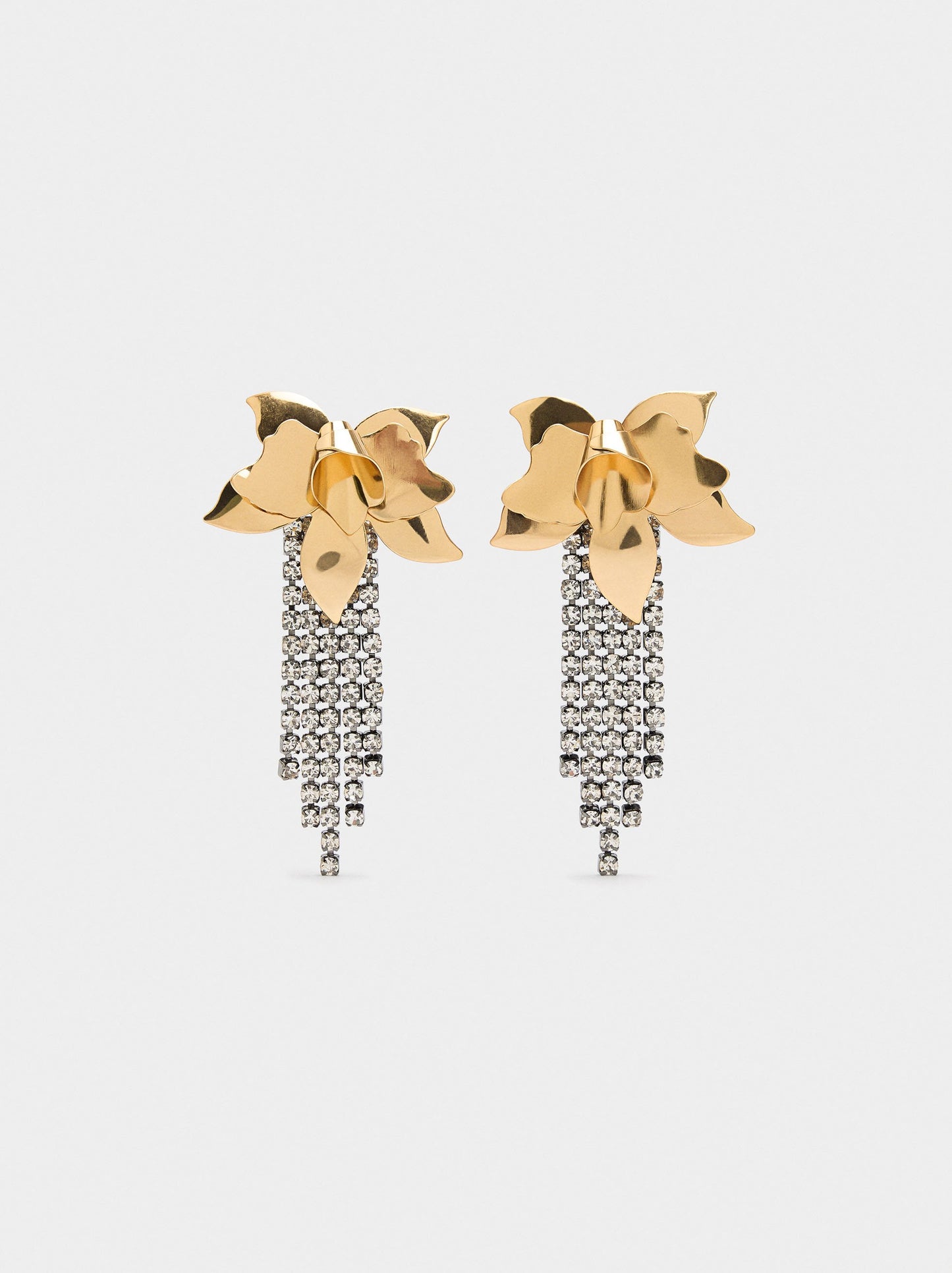 Maxi Flower Earrings With Crystals
