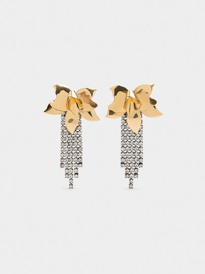 Maxi Flower Earrings With Crystals