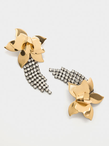 Maxi Flower Earrings With Crystals