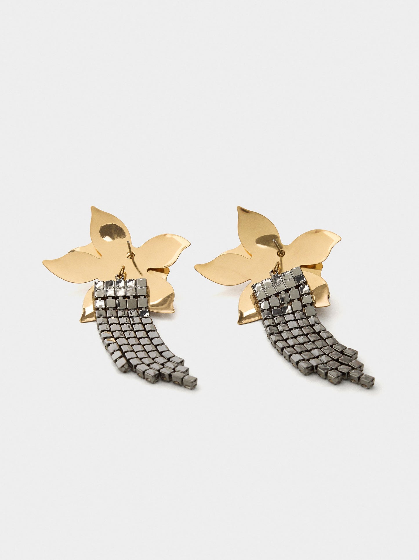 Maxi Flower Earrings With Crystals