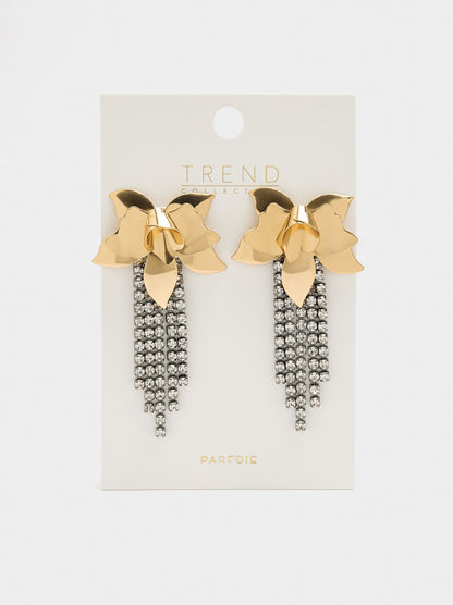 Maxi Flower Earrings With Crystals