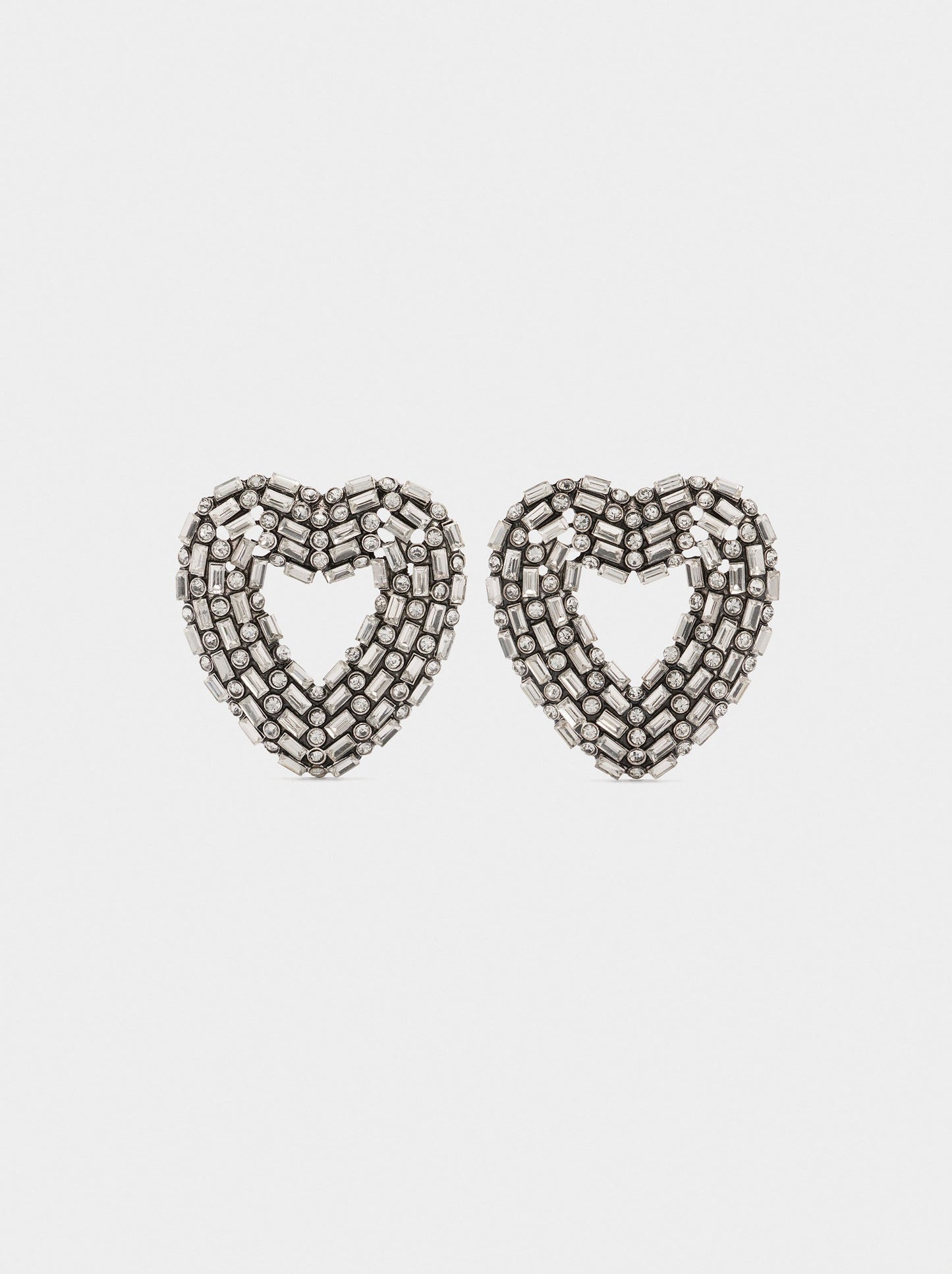 Maxi Heart Earrings With Crystals