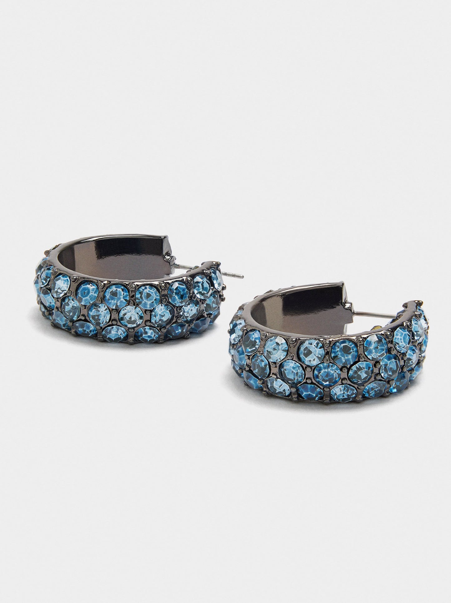 Maxi Open Hoop Earrings With Crystals