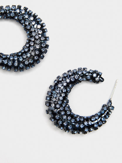 Maxi Hoop Earrings With Crystals