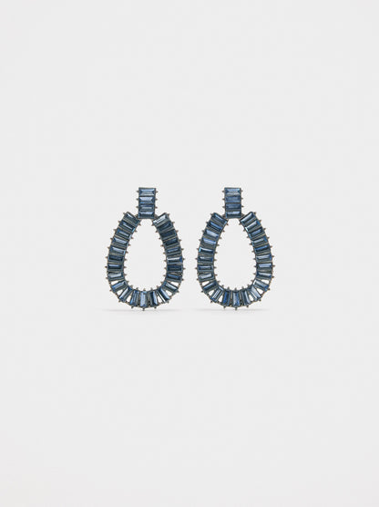Maxi Oval Earrings With Crystals