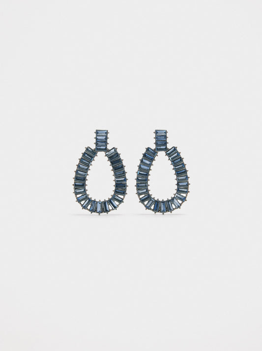 Maxi Oval Earrings With Crystals