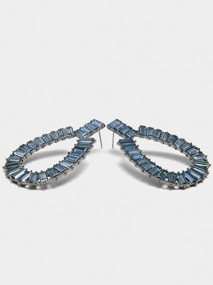 Maxi Oval Earrings With Crystals