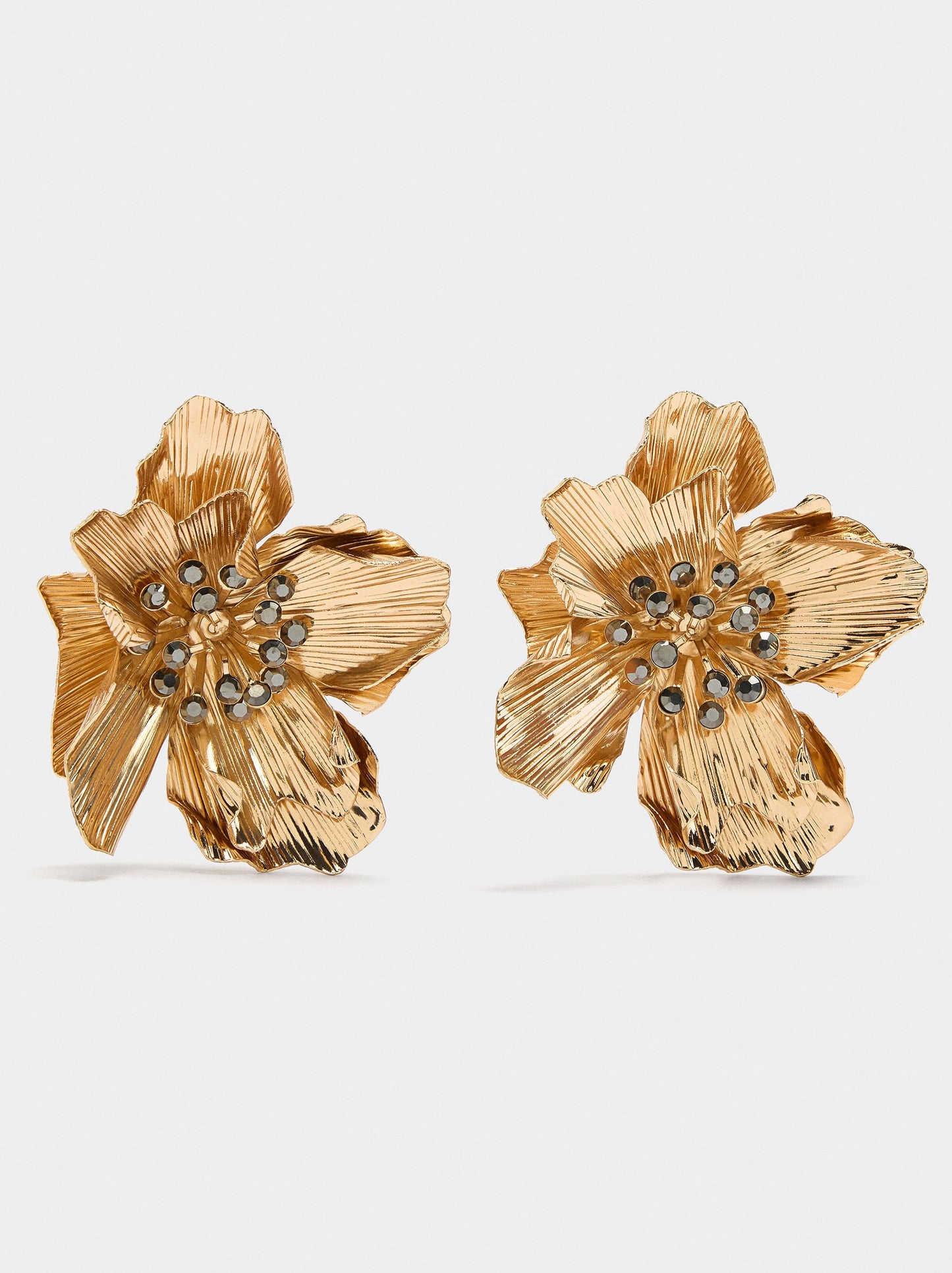 Maxi Flower Earrings With Crystals