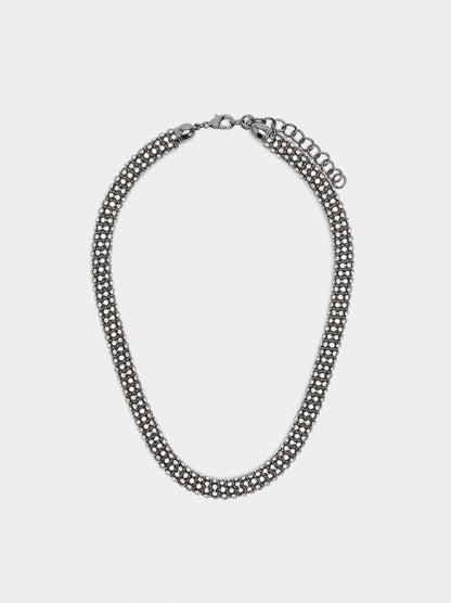 Tubular Necklace With Crystals