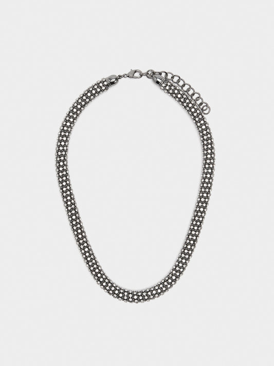 Tubular Necklace With Crystals