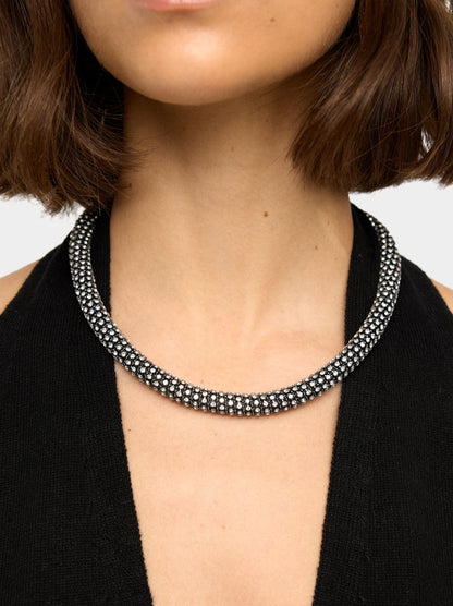 Tubular Necklace With Crystals