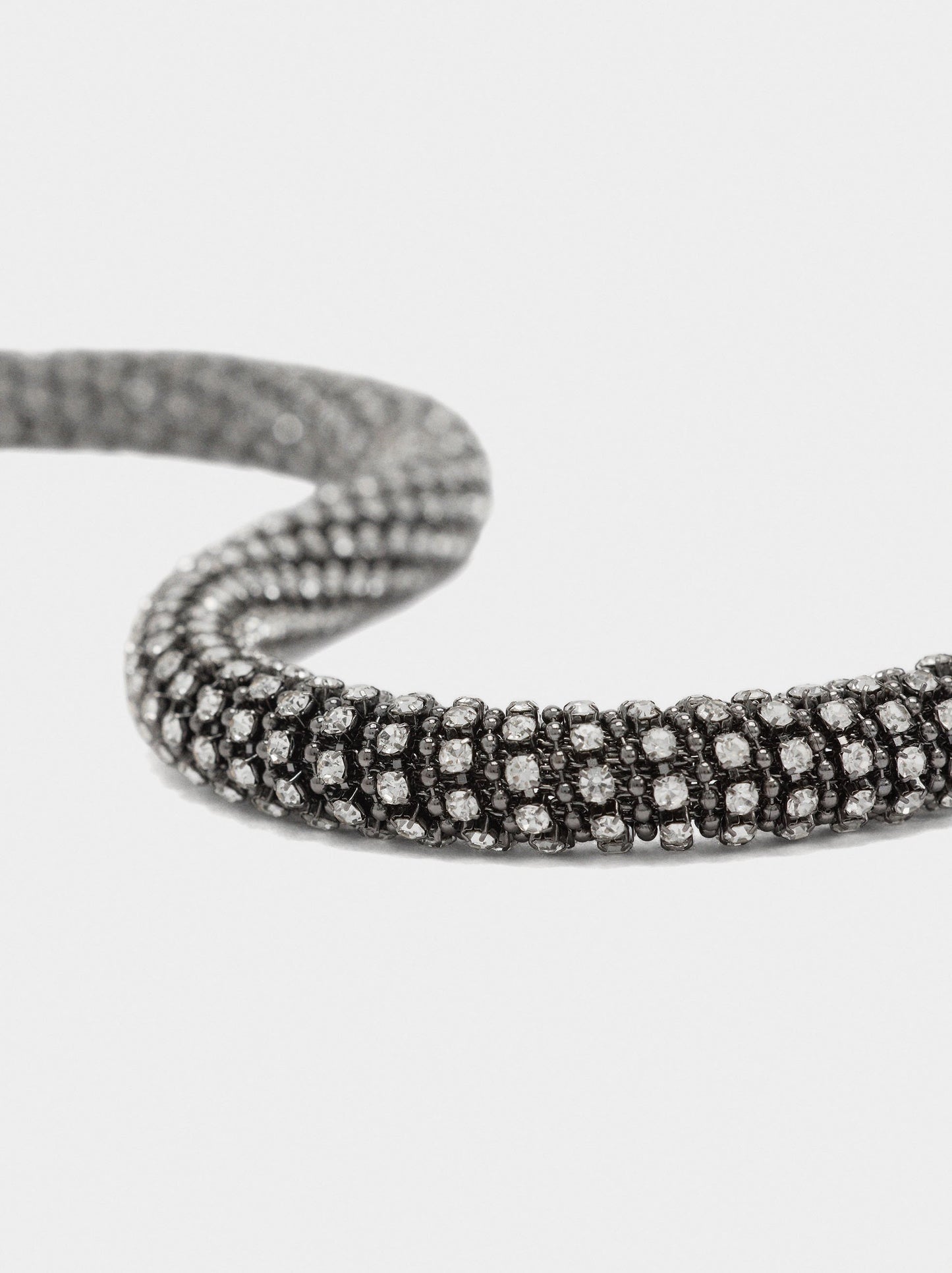 Tubular Necklace With Crystals