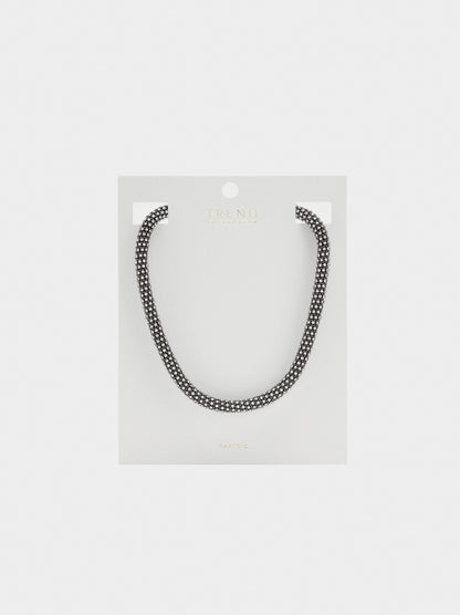 Tubular Necklace With Crystals