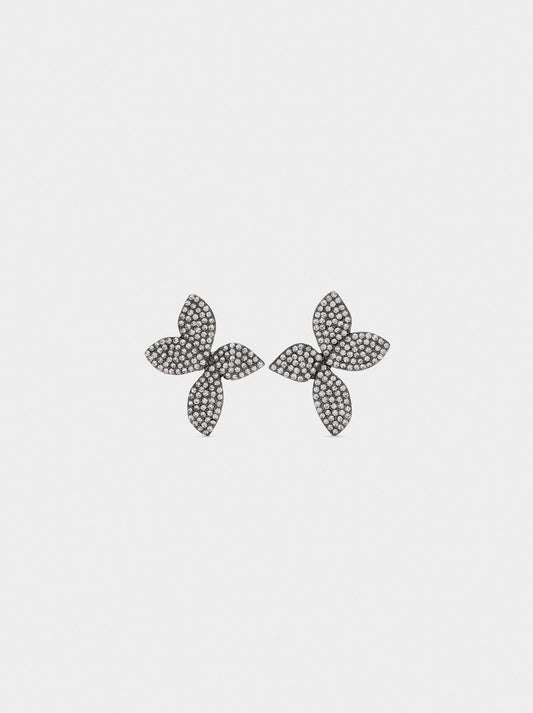Maxi Flower Earrings With Crystals