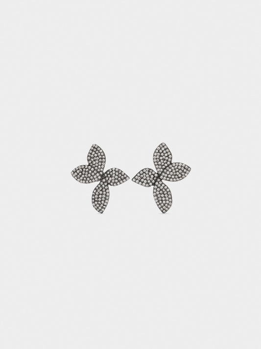 Maxi Flower Earrings With Crystals