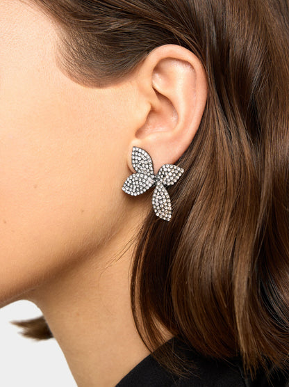 Maxi Flower Earrings With Crystals