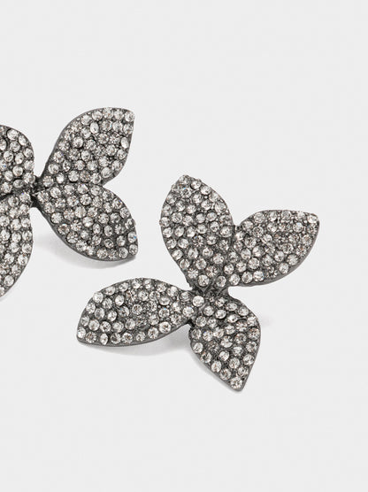 Maxi Flower Earrings With Crystals