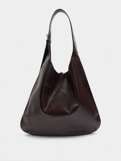 Leather Shoulder Bag With Buckle