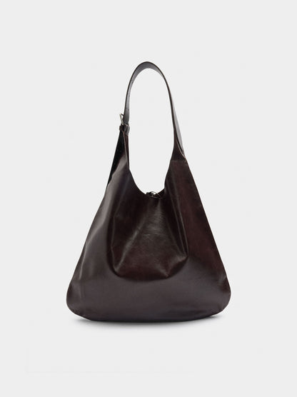 Leather Shoulder Bag With Buckle