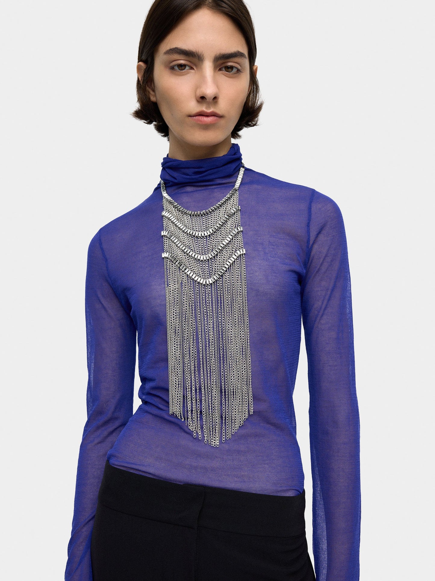 Long Maxi Necklace With Crystals