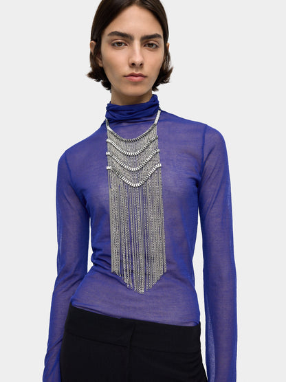 Long Maxi Necklace With Crystals