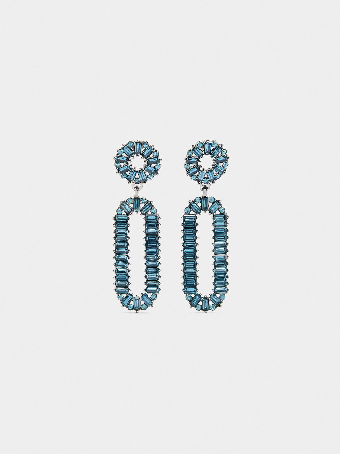 Maxi Elongated Earrings With Crystals