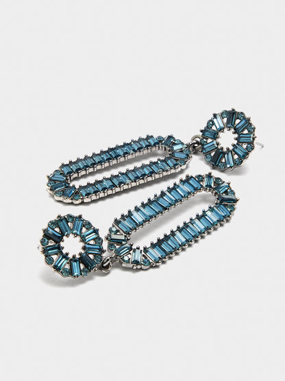 Maxi Elongated Earrings With Crystals