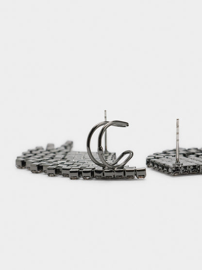 Earrings Ear Jacket Wings With Crystals