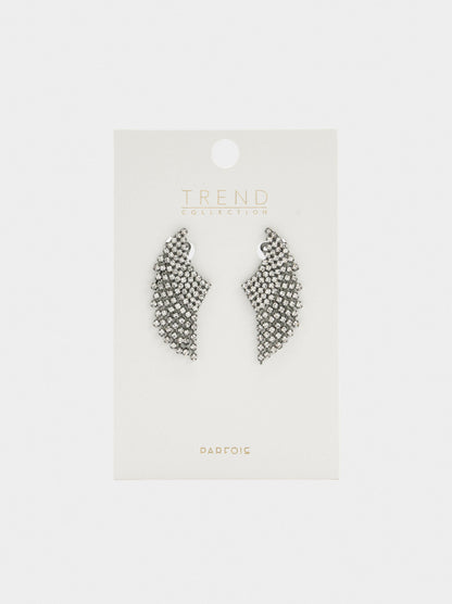 Earrings Ear Jacket Wings With Crystals