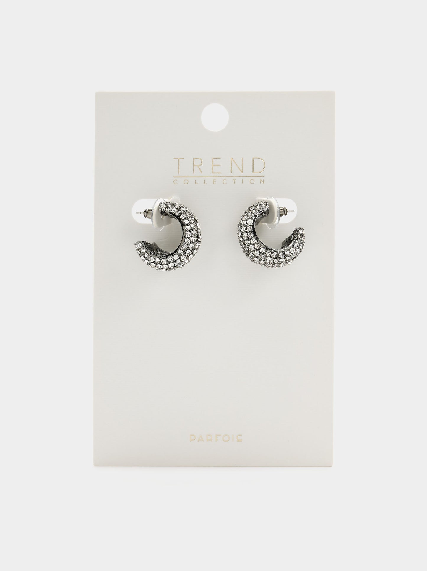 Open Hoop Earrings With Double Effect With Crystals