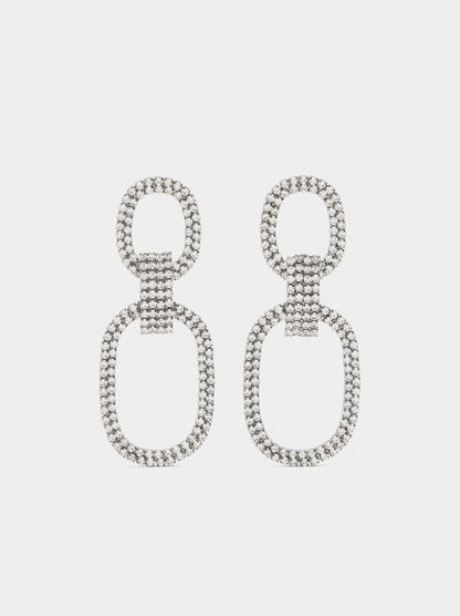 Maxi Double Hoop Earrings With Crystals