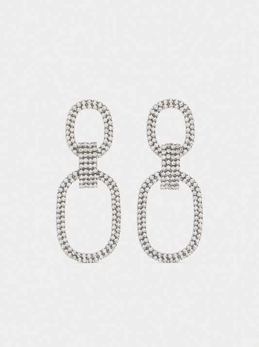 Maxi Double Hoop Earrings With Crystals