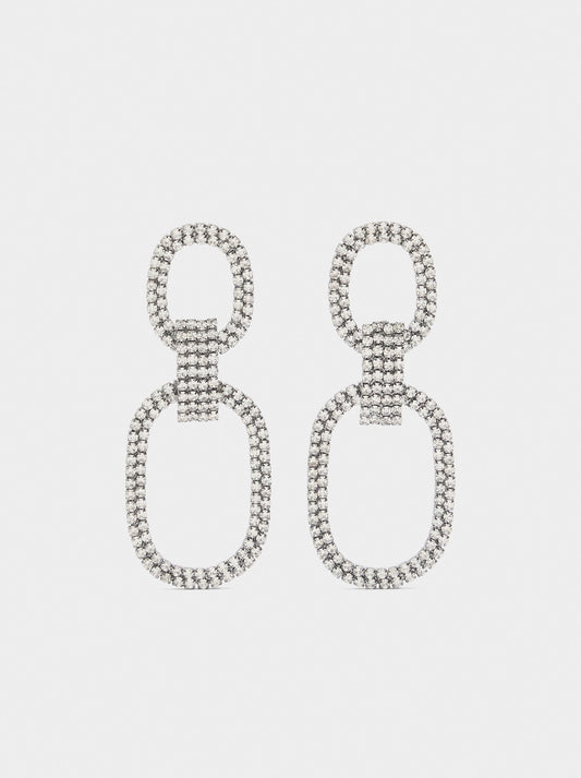 Maxi Double Hoop Earrings With Crystals