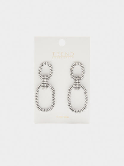 Maxi Double Hoop Earrings With Crystals