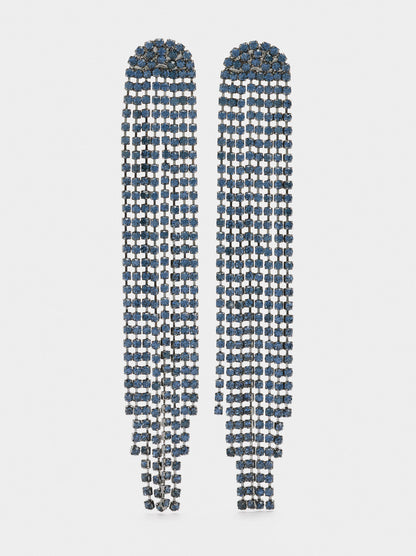 Maxi Long Earrings With Crystals