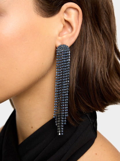 Maxi Long Earrings With Crystals