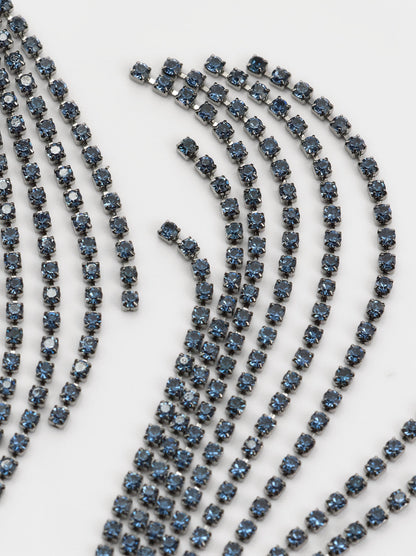 Maxi Long Earrings With Crystals