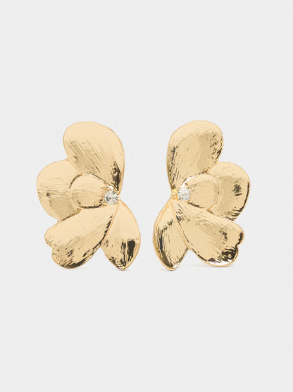 Maxi Earrings With Striped Flower