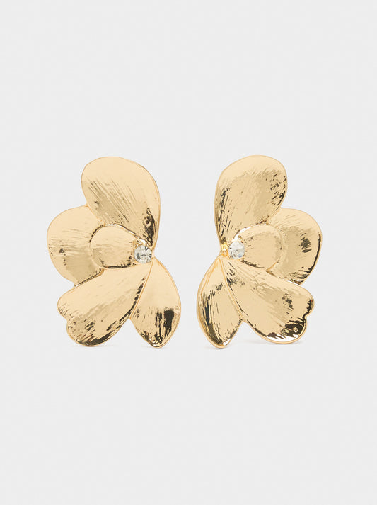 Maxi Earrings With Striped Flower