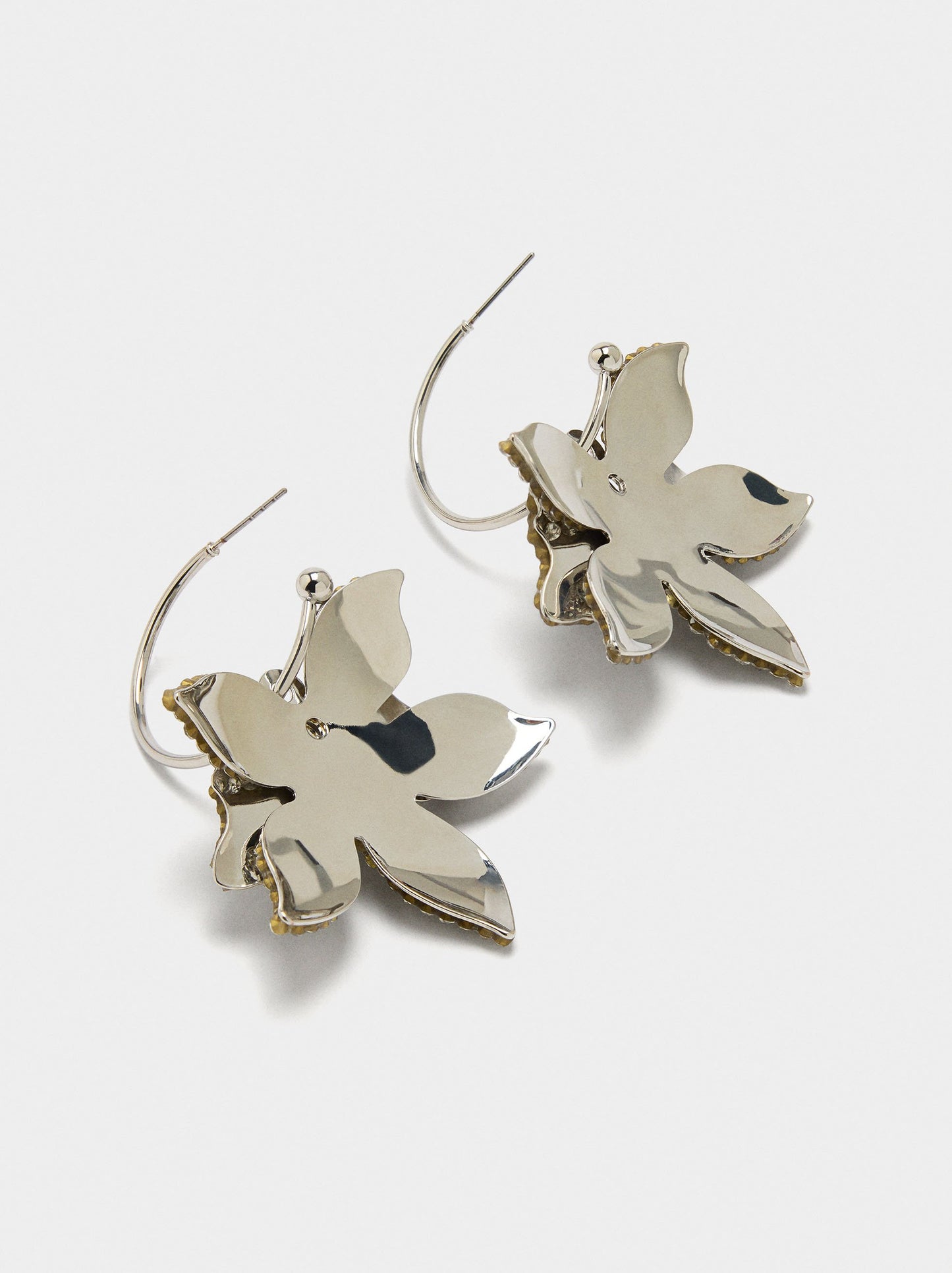 Maxi Flower Hoop Earrings With Crystals