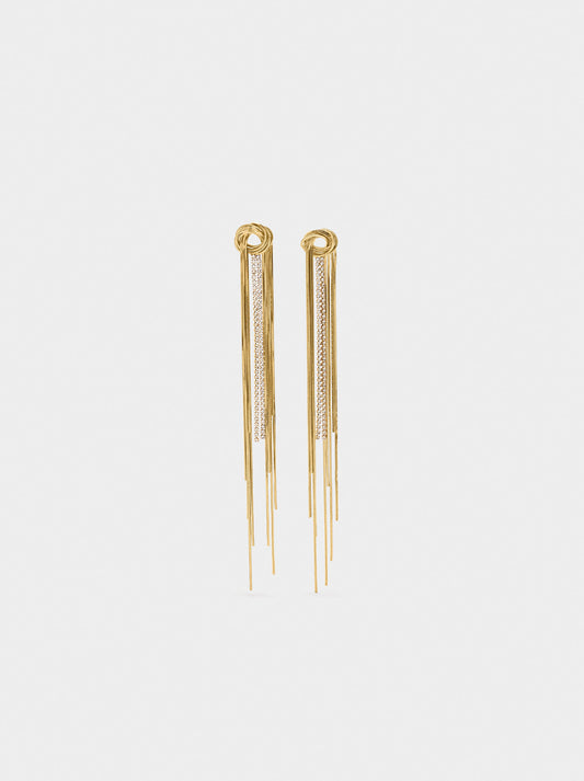 Long Earrings With Chain Knot