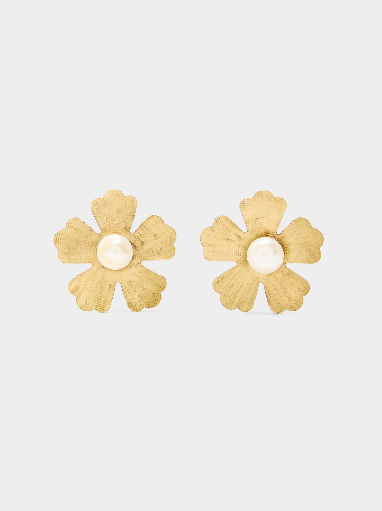 Flower Earrings With Freshwater Pearls