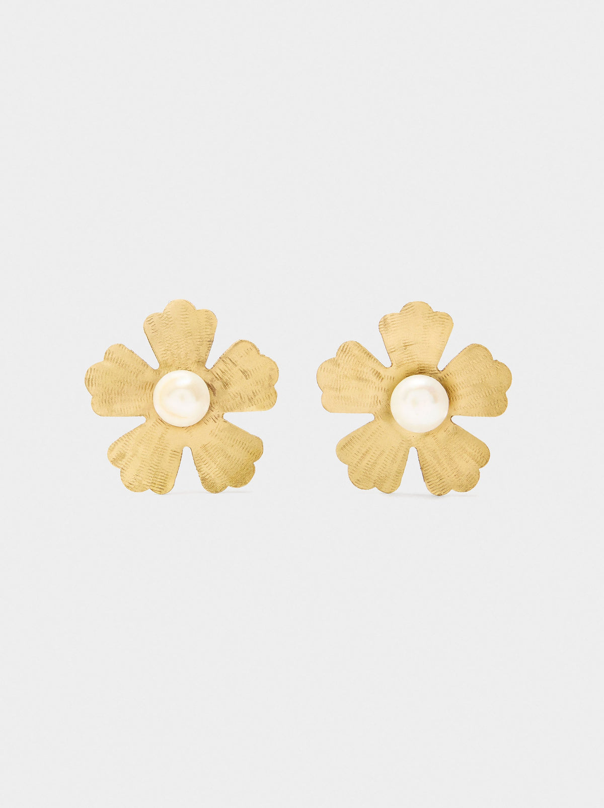 Flower Earrings With Freshwater Pearls