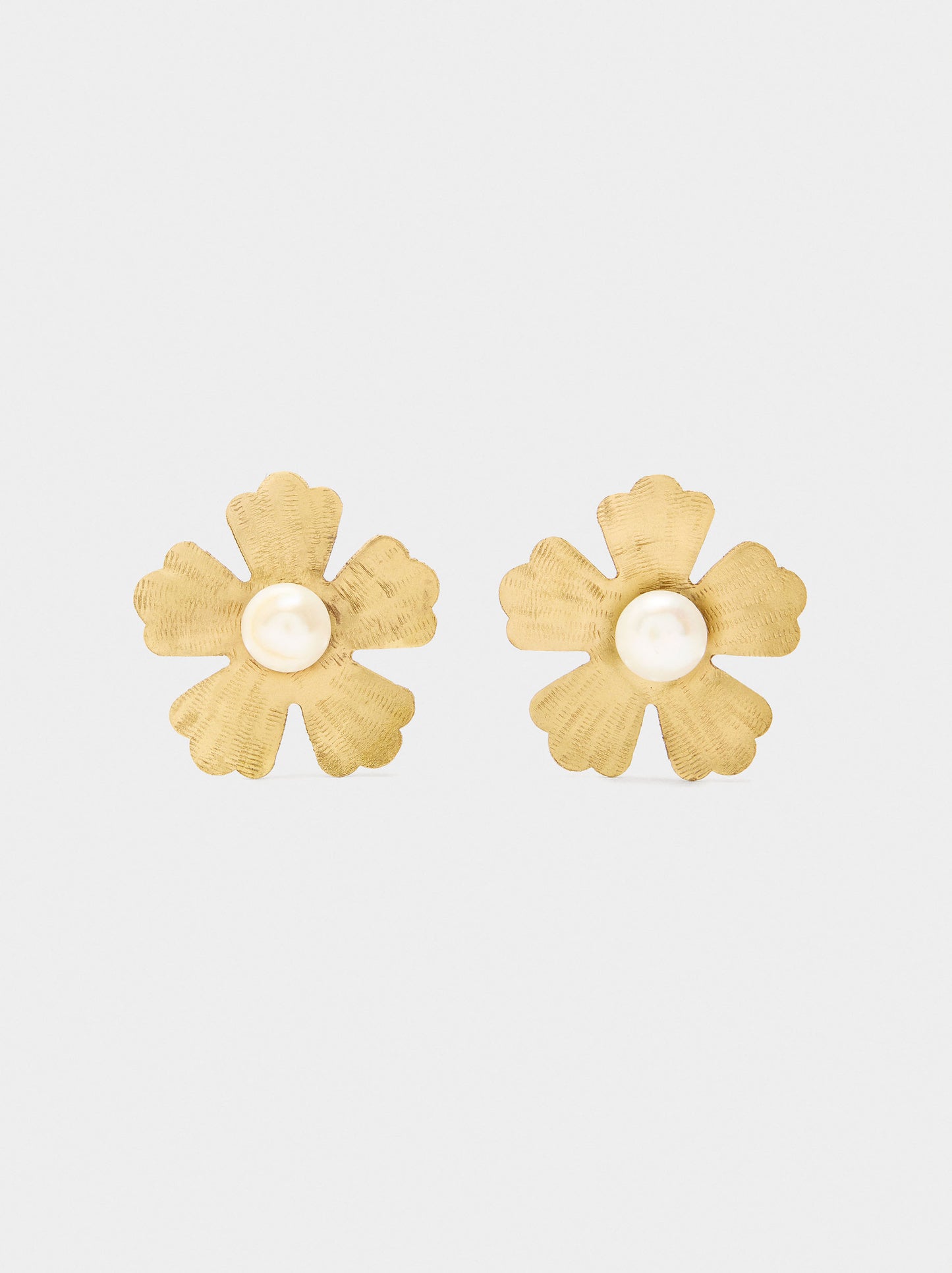 Flower Earrings With Freshwater Pearls