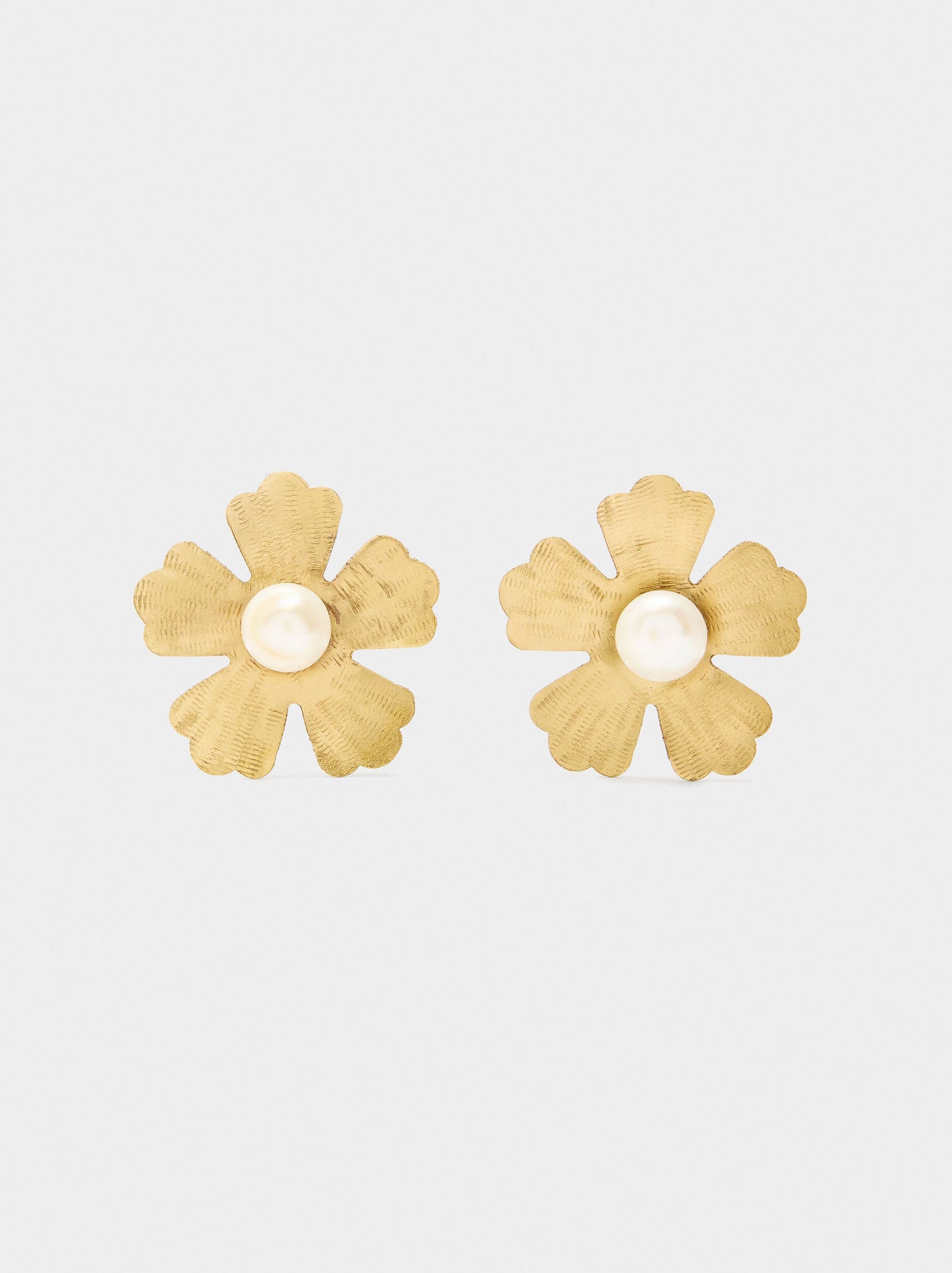 Flower Earrings With Freshwater Pearls