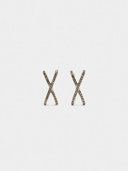 X Earrings With Crystals