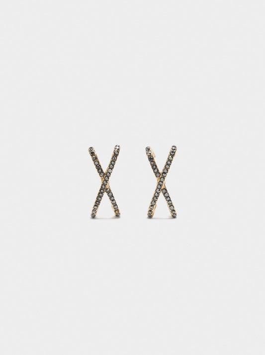 X Earrings With Crystals