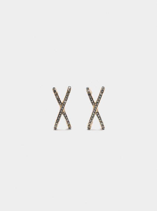 X Earrings With Crystals