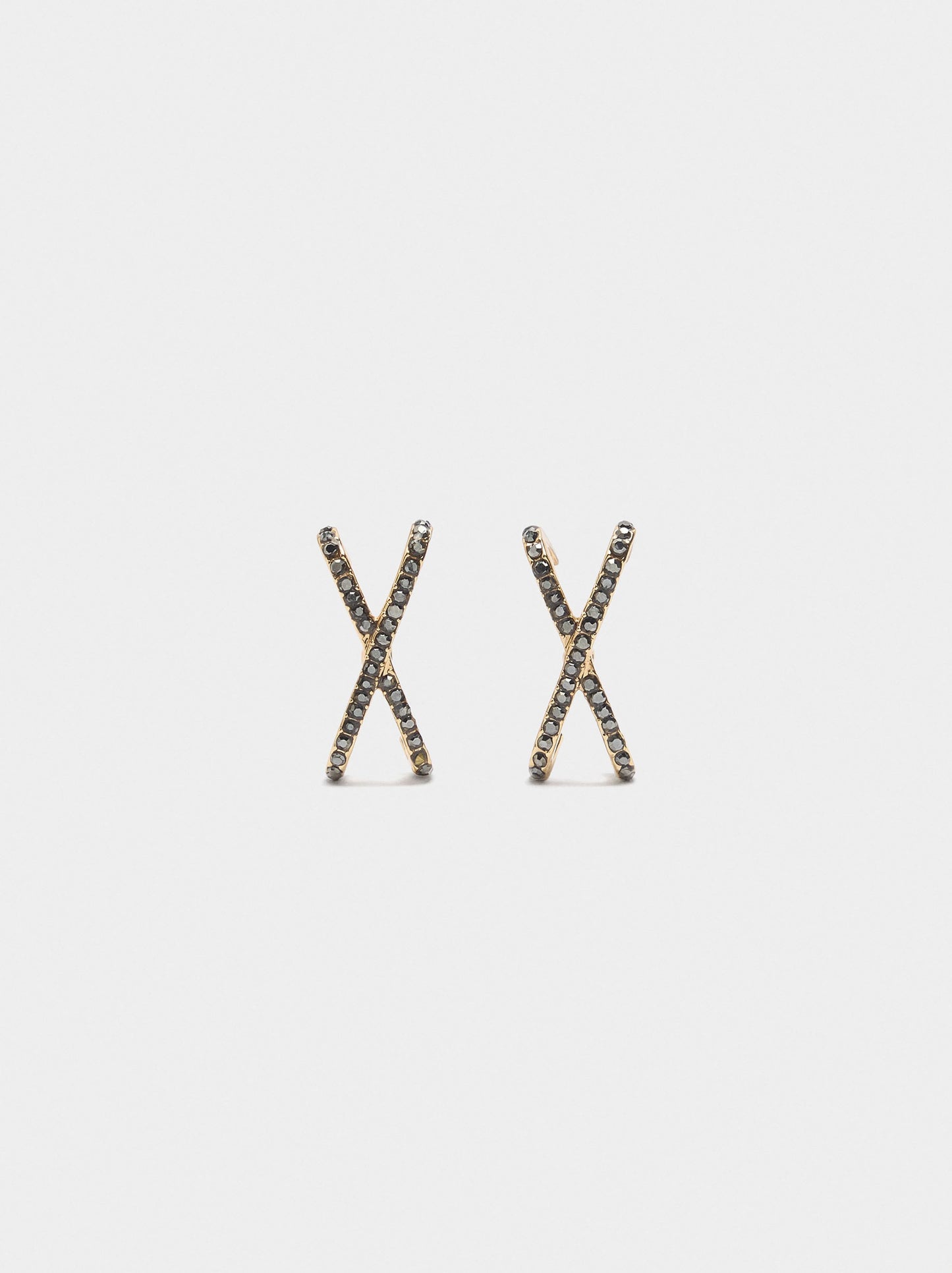 X Earrings With Crystals